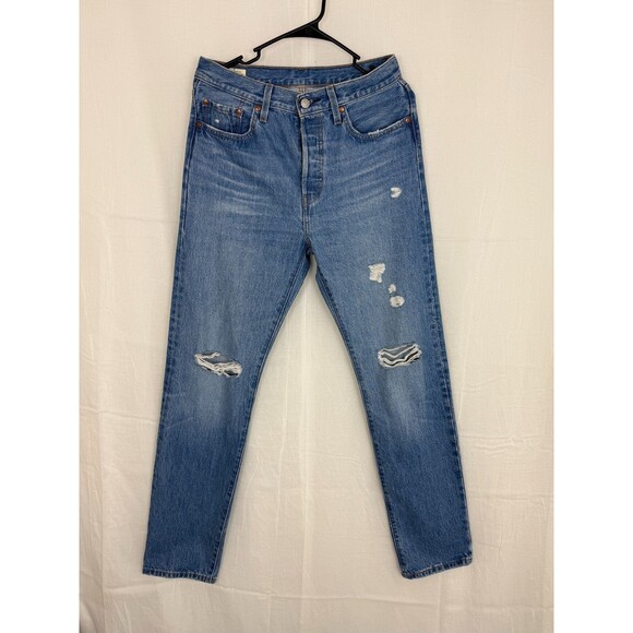 Levi Strauss 501 Women's Mid Rise Relaxed Fit Straight Leg Jeans – Size W27 L32 - Picture 1 of 15
